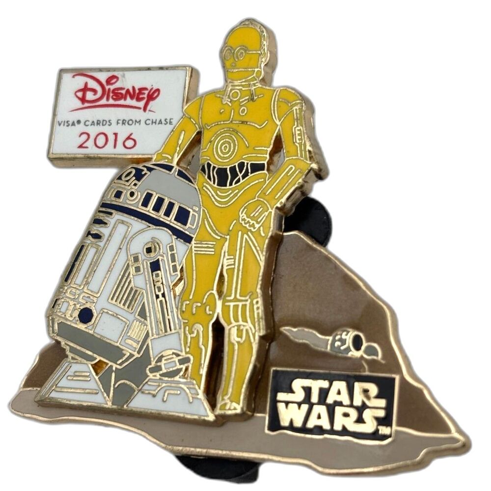 Disney Pin 2016 Disney Visa Cardmember Star Wars C-3PO & R2-D2 NWOT